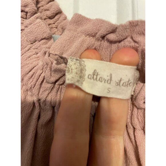 Altard State Dusty Rose Pink Embroidered Bell Sleeve Tunic Blouse With Elastic N - Picture 4 of 6